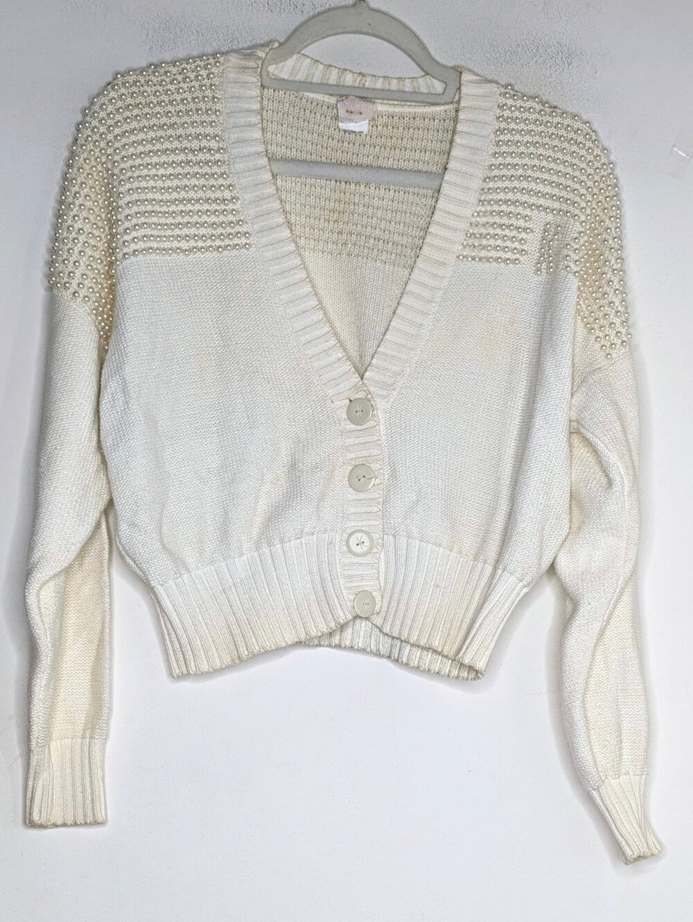 Vintage Krizia Maglia "K" Pearls Cardigan Sweater
